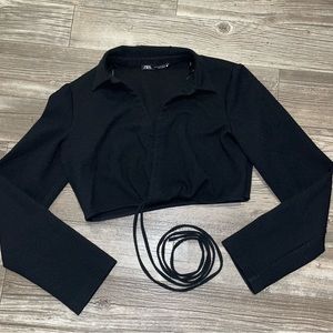 Zara Cropped Collar Long Sleeve with Wrap around laces